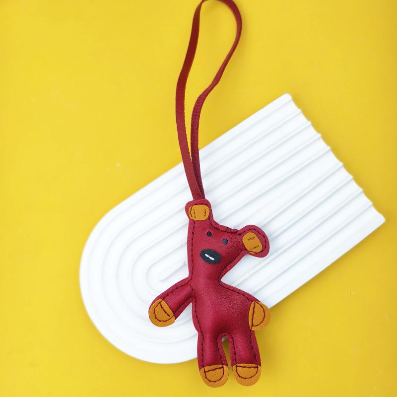 Spot Bean Bear Bag Pendant Leather Car Keychain Lanyard Bear Clothing Accessories