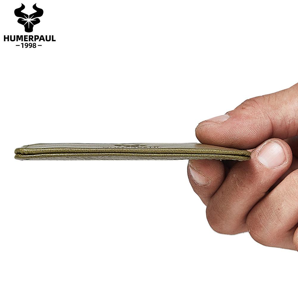 Humerpaul Кошелек из 100% коровьей кожи для карт зелёный — фото 10