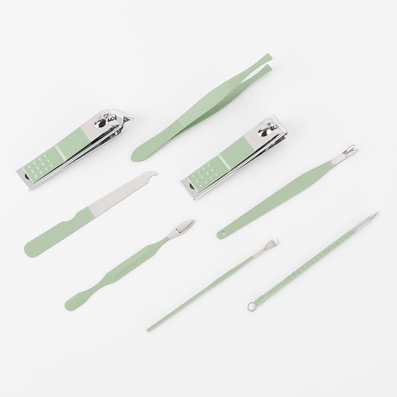 8-Piece Manicure & Pedicure Set: Folding Bag with Nail Clippers, Scissors, and Foot Care Tools