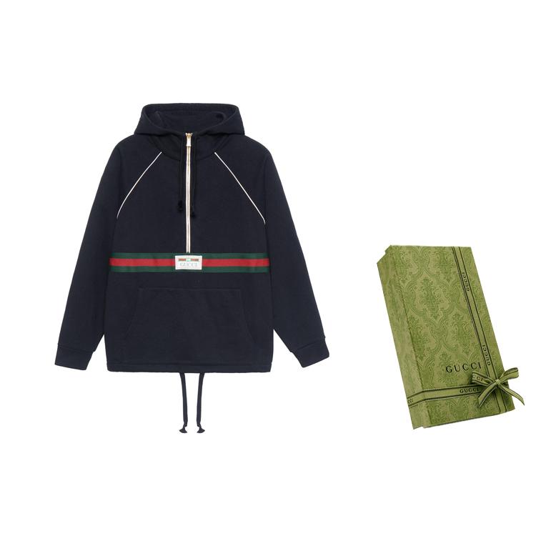 Gucci Baumwoll-Kapuzenpullover mit Webstreifen 645320-XJDAK-1060