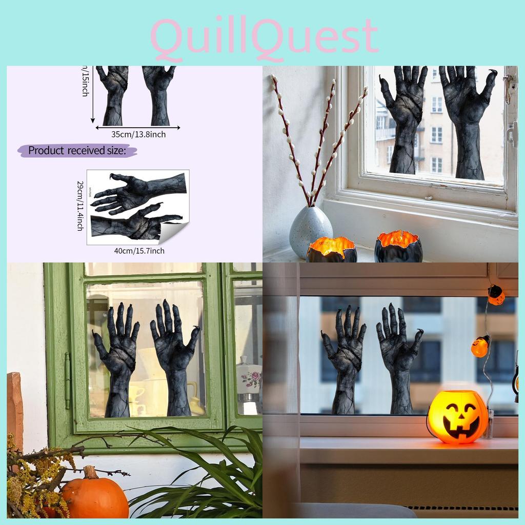 Halloween Horror Arm Themed Static Pvc Wall Decal For Kitchen And Commercial Interior Decor