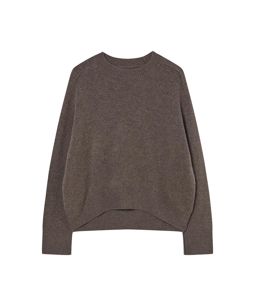 Jeunesse Quoi Loose Fit Crew Neck Cashmere Knit_ Mocha