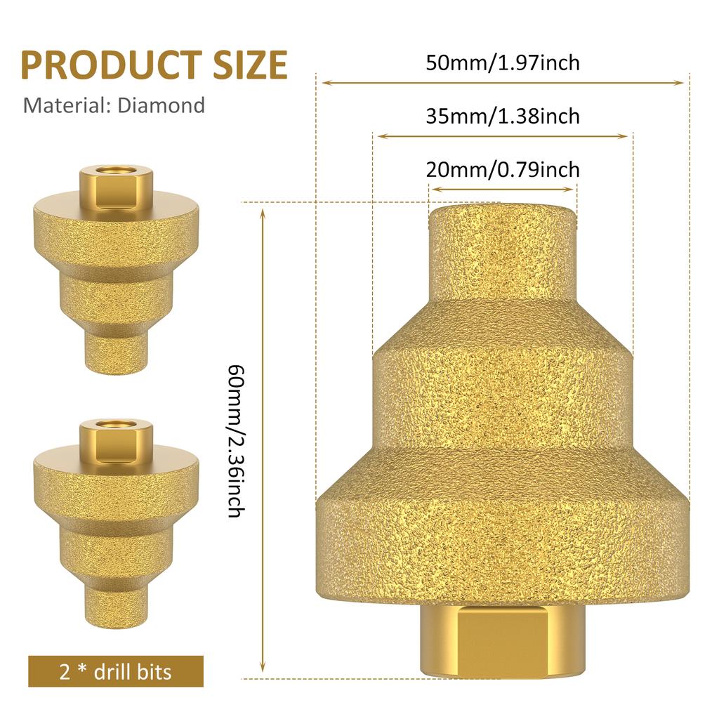 1/2PCS Step Drill Bit Sturdy Diamond Brazed Beveling Chamfer Bits Precision Cutting Multi Layer Hole Opener Wear for Metal Wood