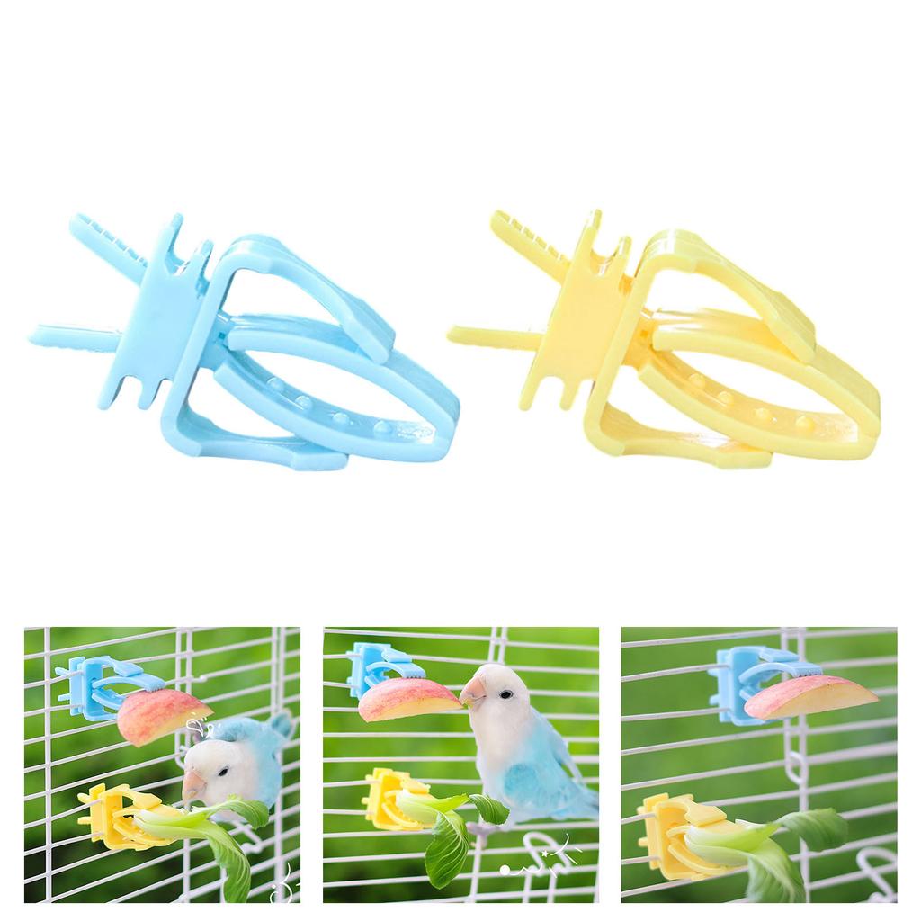 Plastic Parrot Fruit Vegetable Clip Feeder With Stable Cage Mount Durability For Healthy Bird Snacks
