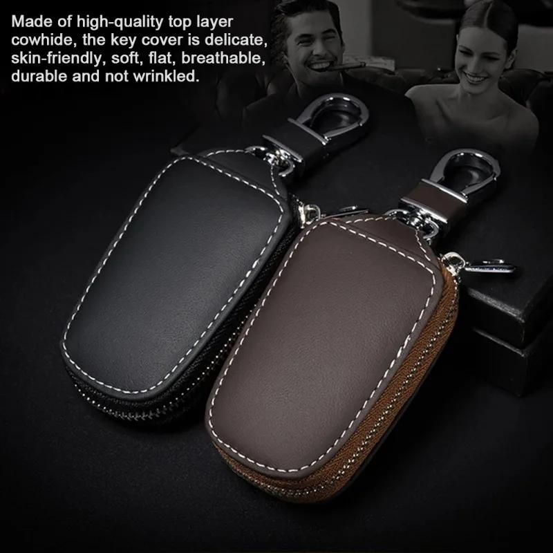Universal Fashion Leather Smart Flip Remote Car Key Fob Shell Case Cover Holder Bag Pouch Wallet Protector Keychain Organizer