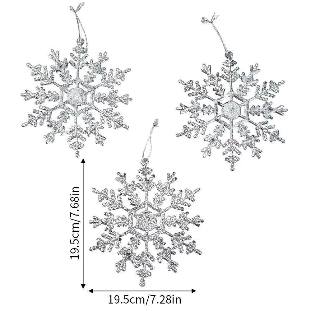 3Pcs/set Exquisite Christmas Snowflakes Acrylic Xmas Tree Ornaments Snowflakes Pendants  New Year