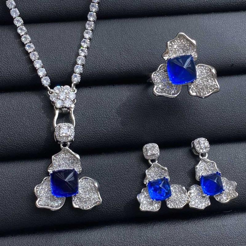 Sace Gems Klasický zirkonový prsten ze slitiny mědi Náušnice Přívěsek Náhrdelník Soupravy šperků Dárky na svatbu