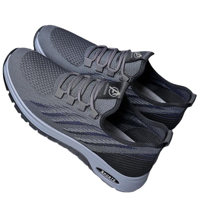 Shoes Men's Spring Thin Breathable Fly-woven Mesh Men's Shoes Trendy Lace-up Men's Lightweight Sports Running Shoes