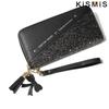 Fashion Women's PU Leather Long Wallets Sequins Patchwork Glitter Coin Purse Gifts for Girls Wholesale
