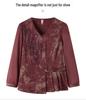 Spring Fashion Stylish Printed Shirt for Middle-Aged Women, 50+, with Five-Point Sleeves - Perfect for Spring and Summer.