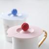 Food Grade Silicone Cup Lid Spoon Rest Household Sealed Leak-Proof Tea Coffee Mug Cup Cover Cute Drinking Accessories