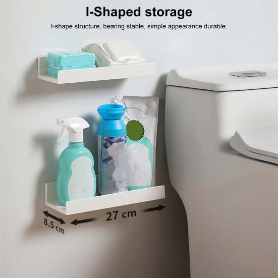 Vegghylle for bad Sporløse klistremerker Enkel installasjon Oppbevaringsstativ Hjemmeinnredning Veggmontert hylle Kjøkkenleker Essentials Organizer