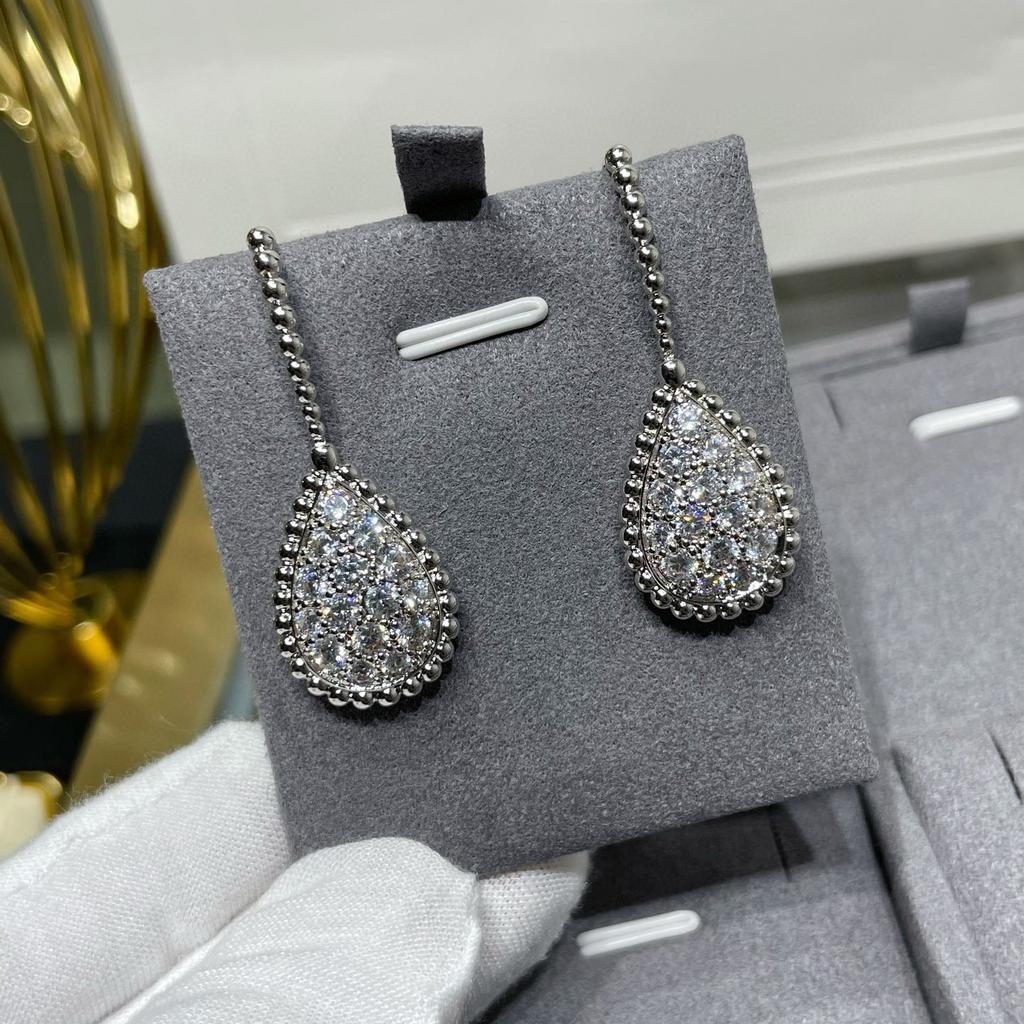 Hot Brand Vintage Earrings for Women Gift Luxury Jewelry Fashion Water Drop Designer Eardrop Pure 925 Sliver Party Stud Earrings