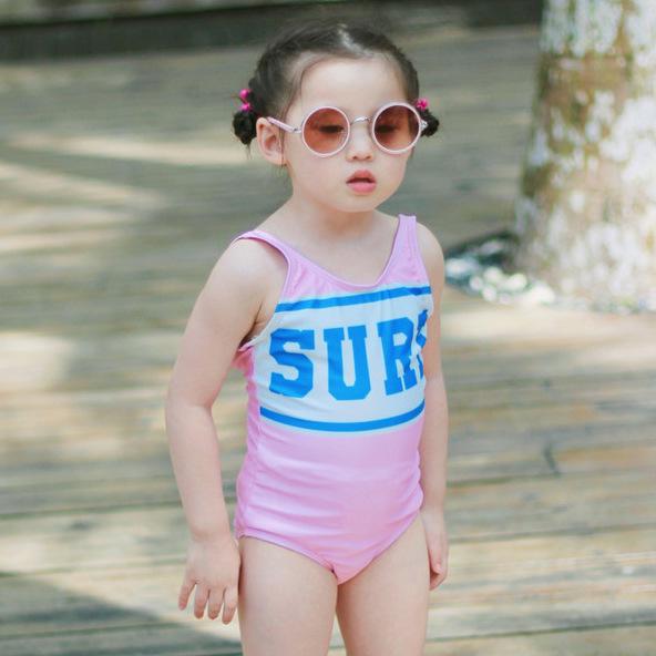 Infant Girls' Long-Sleeve Sun Protection Swimsuit (Ages 0-8)