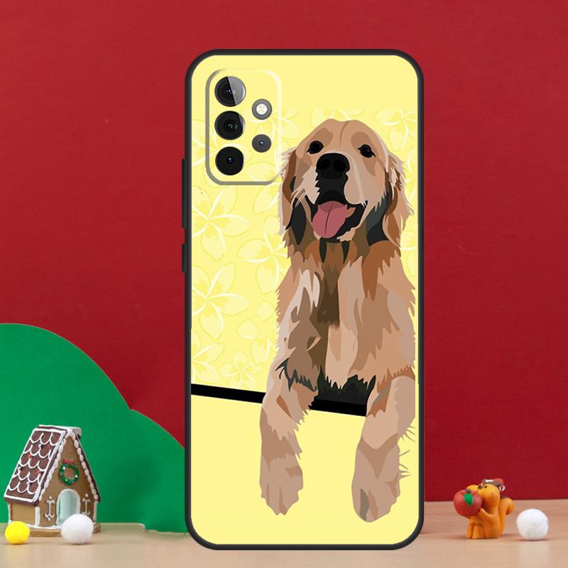 Cartoon Golden Retriever Dog Case For Samsung Galaxy A55 A52 A32 A12 A33 A06 A16 A26 A36 A56 A15 A53 A13 A34 A54 A14 A17