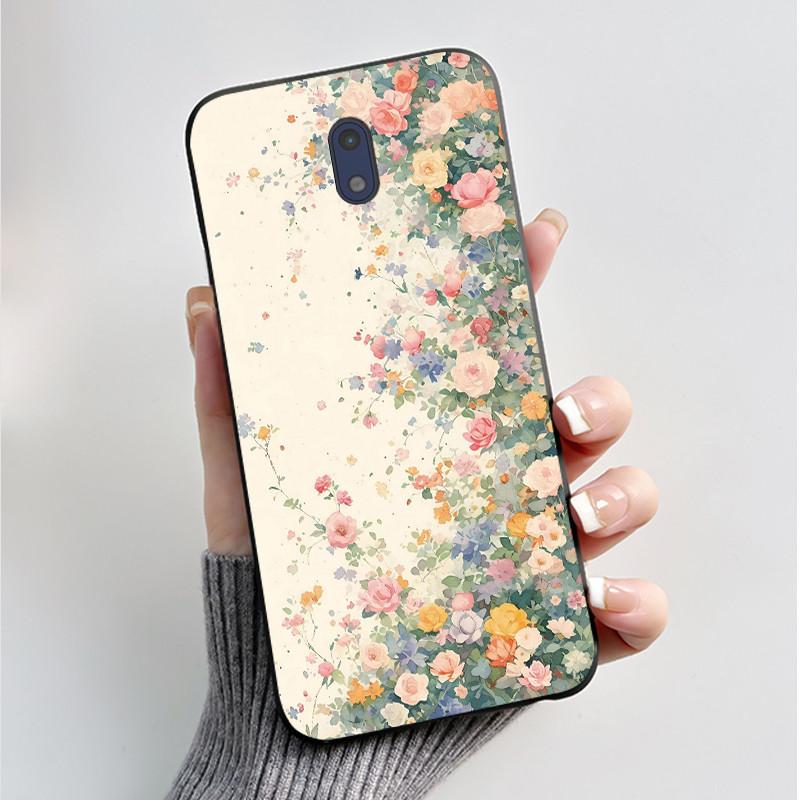 För Nokia 3 Fodral För Nokia 3.1 Fodral Lyxigt Mode Fjärilar Blommor Mjukt Smalt Svart Silikon Baksida för Nokia3 Fodral
