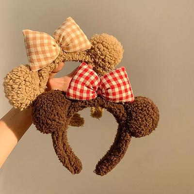 1Pc Frauen Bogen Bär Ohren Plüsch Haar Band Waschen Gesicht Cartoon Kid Stirnband