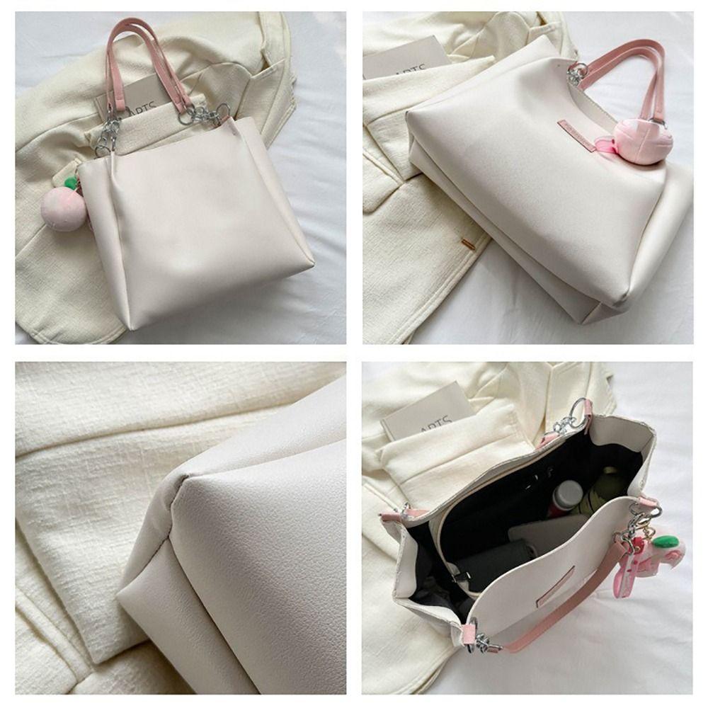 Trend PU Leather Tote Bag Large Capacity Multicolor Underarm Bag Comfortable Hand Bucket Bag Shopping