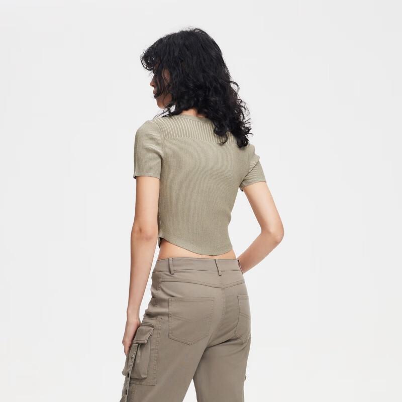 ONLY Women's 2024 Spring Slim Fit Round Neck Short Sleeve Knit Top