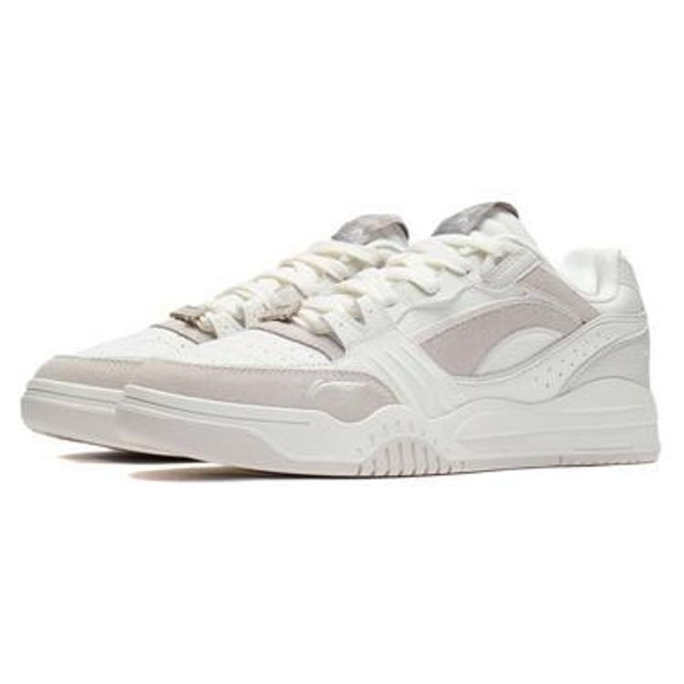 New LiNing Yuebai Coverage Thermal Slip Resistant Low Top Skateboard Shoes Women's White AGCS252-1