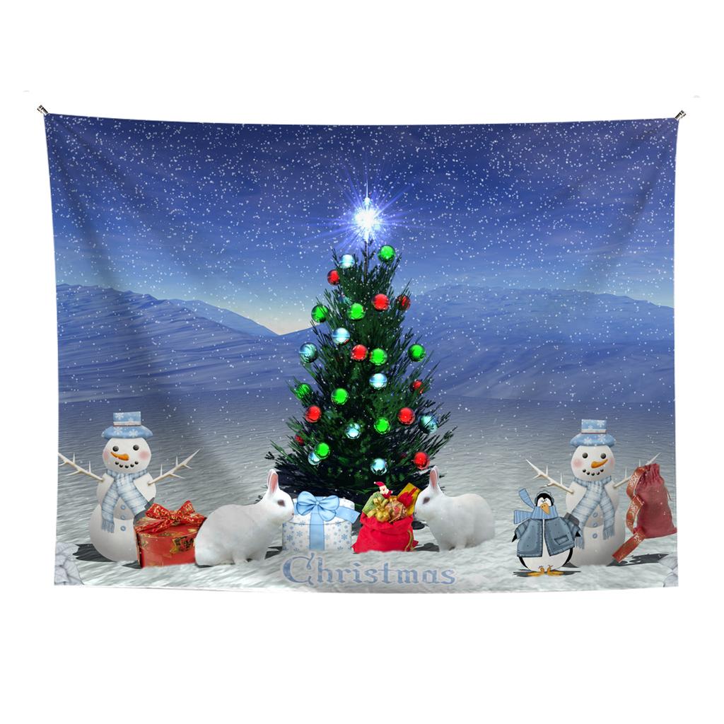 Wohnkultur Frohe Weihnachten Schneeschuh Baum Santa Claus Santa Claus Geschenke Gedruckt Polyester Faser Wand Hängen tapeçaria de natal