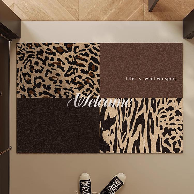 

Vintage Animal Print Patchwork Carpet Leopard Zebra Pattern Rug Welcome Mat Door Mat for Entryway Home Decoration Luxury Style 30X50CM