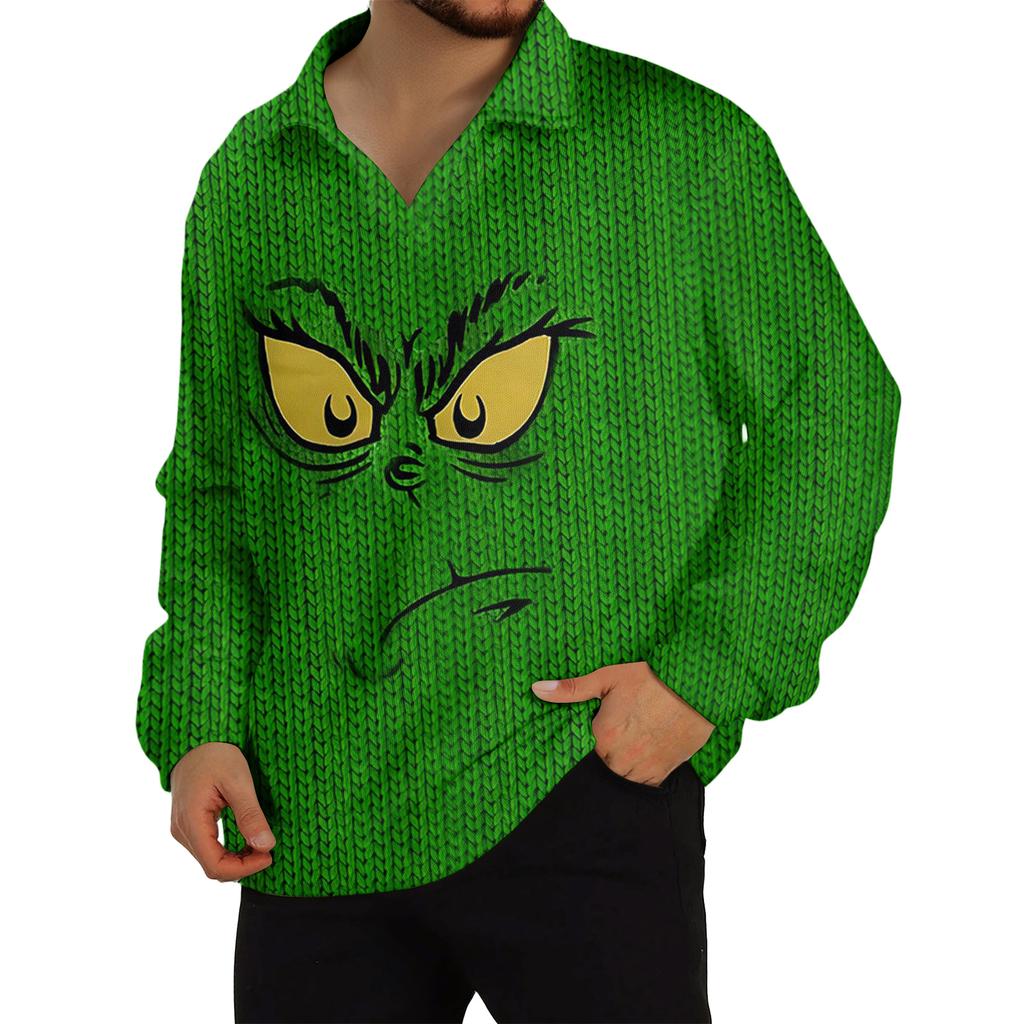 Men's Casual Collared Long-Sleeve Knit Base Layer Top