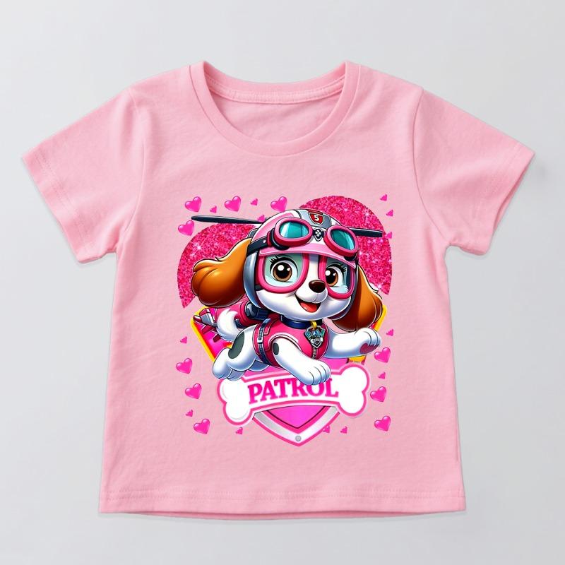 Kids Hot Cartoon Paw Patrol Skye T Shirt Boys and Girls Cotton Casual Summer Clothing Toddler Short Sleeve Tee Top
