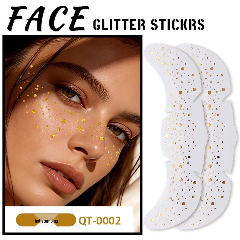 Heart Shape Sparkle Waterproof Face Tattoos - Temporary Laser Freckle Stickers
