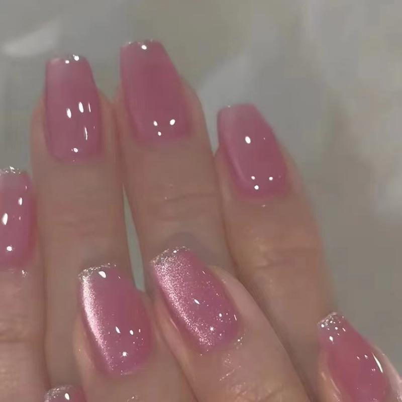 High-End Cat Eye Wearable Nail Stickers & Removable Fake Nail Patches - Ins Style