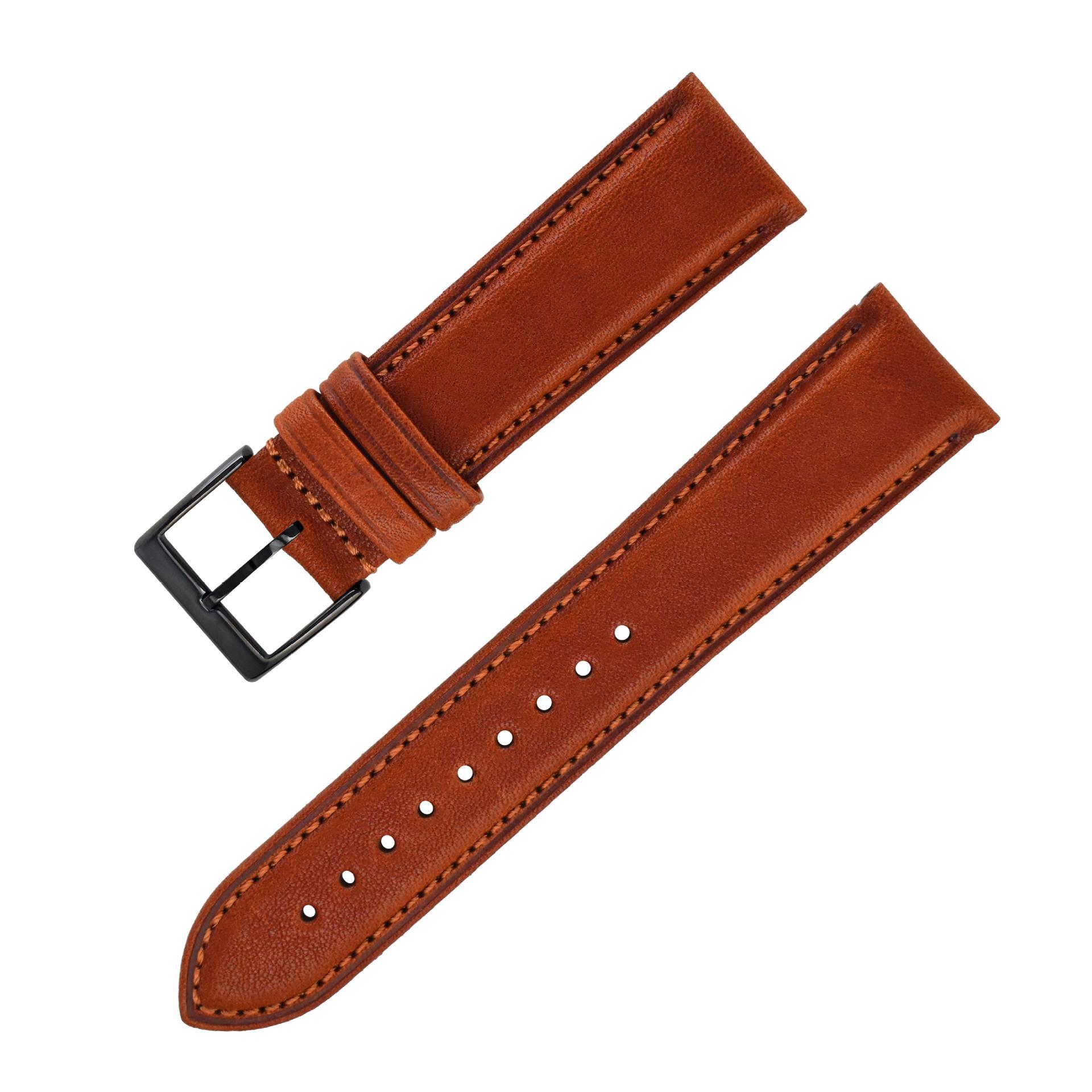 

Strap, Vegetable Tanned Leather First Layer Soft Cowhide Genuine Leather Watch Strap, Waterproof 22Mm Men S And Women S Strap Accessories 24mm