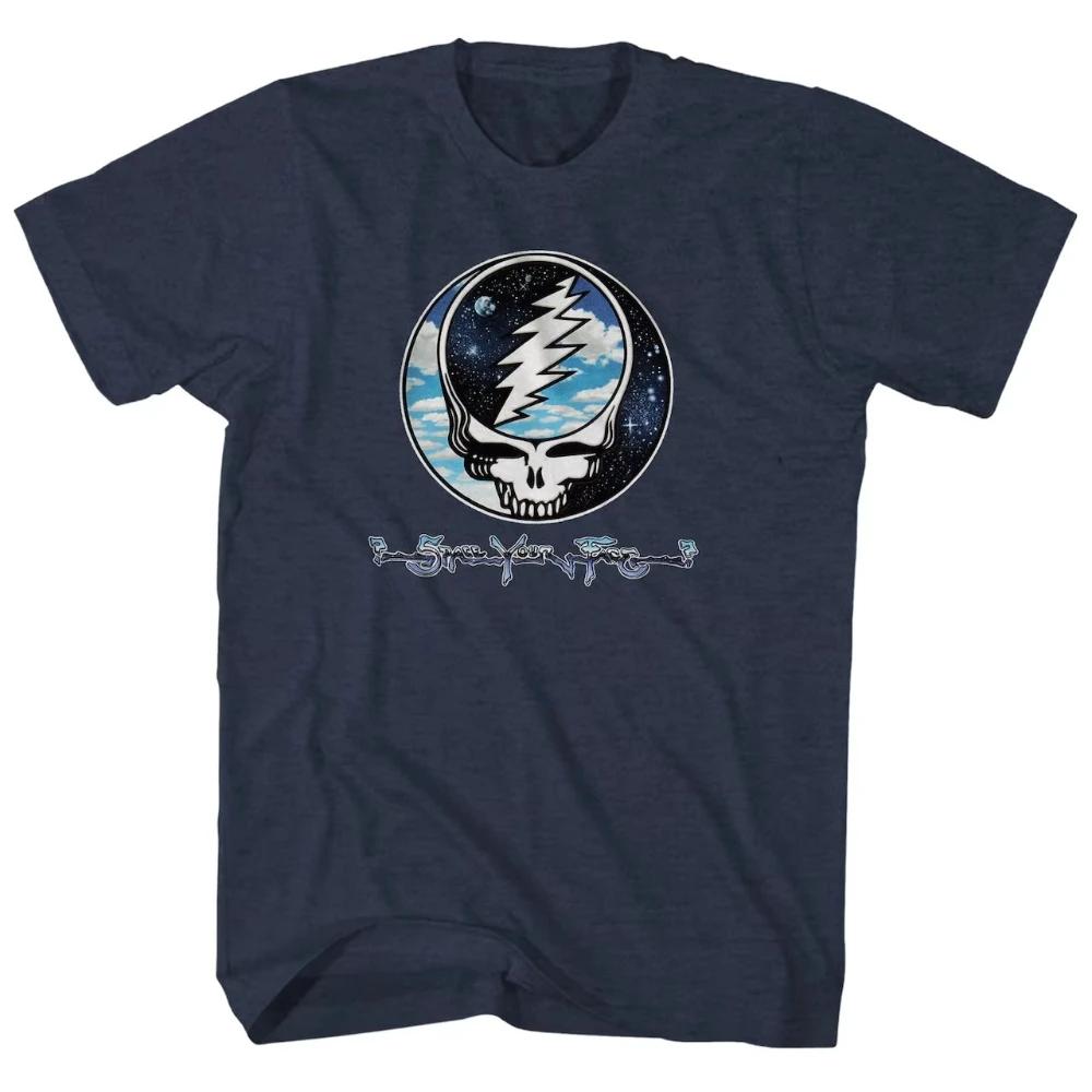 2025 Cotton Grateful Dead Warlocks Indian Skull Rock Punk Classic T-shirt Unisex Men Women's Short Sleeve Summer Round Neck Tee