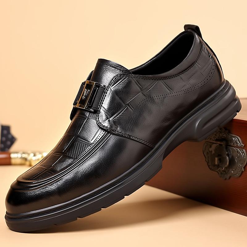 Fashion 2025 Spring Autumn Big Head Derby Shoes for Men Fashion Casual New Leather Wedding Shoes Male Solid Color Luxury Dress Shoe Man