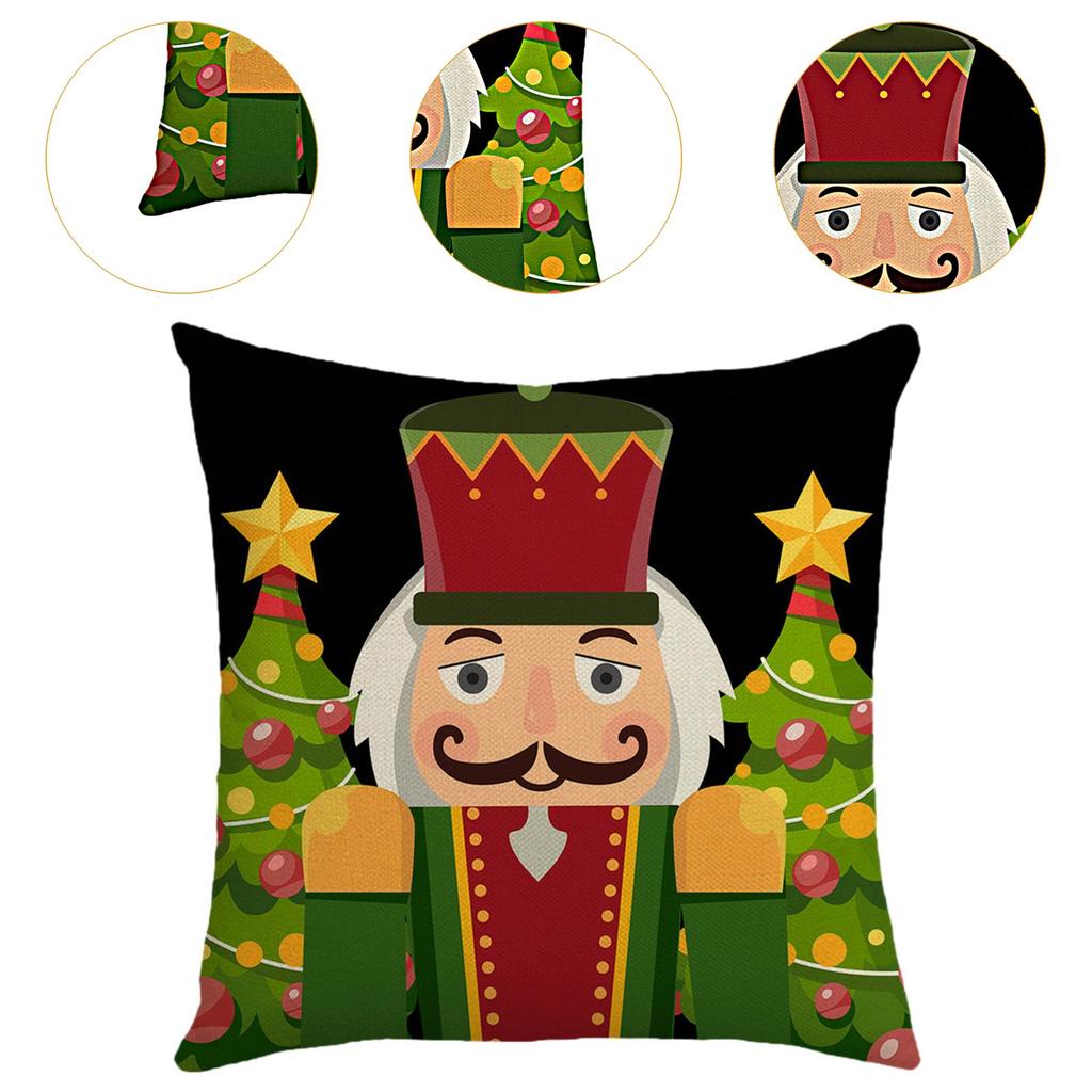 Christmas Pillowcase Nutcracker Design Home Decoration Christmas Pillow Cover for Couch Winter Hotel Bedroom Sofa Pillowcase