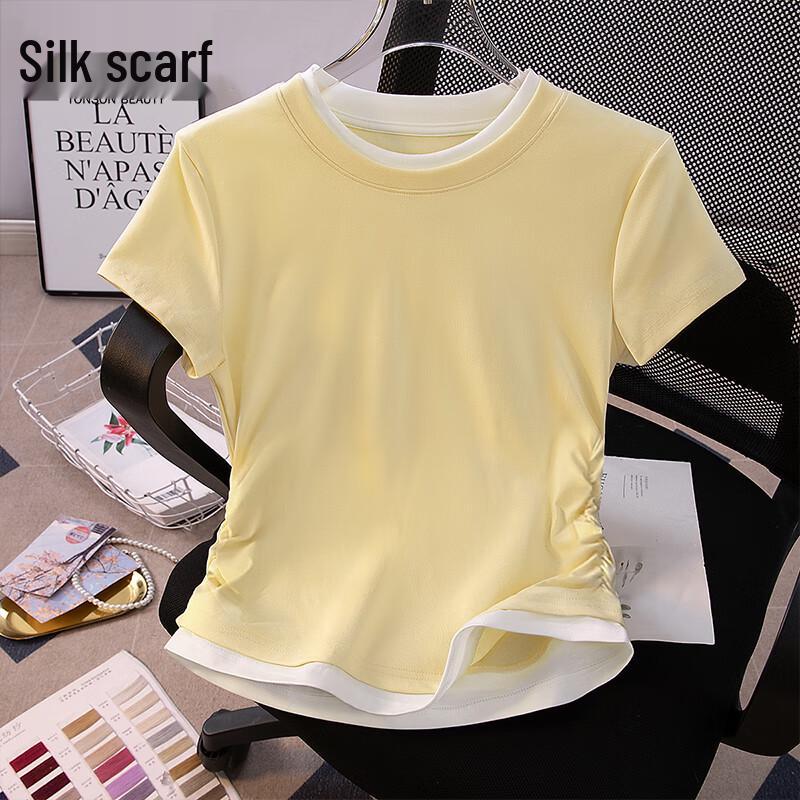 Women s Contrast Patchwork Slim Fit T-Shirt S