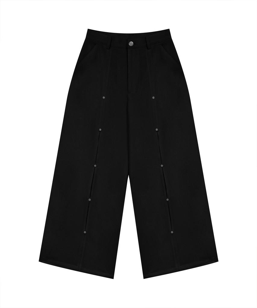 Teulimingbeodeu Rivet Slit Trouser [ Black ]