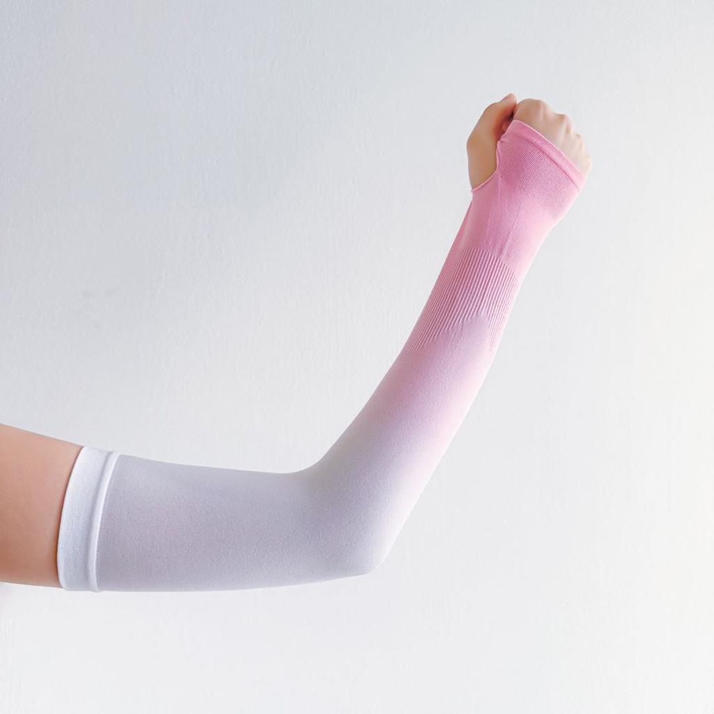 Unisex Summer UV Protection Arm Sleeves Gradient Color Ice Silk Cooling Sleeves