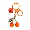 3D Cherry Fruit Keychain Pendant with Bell for Student Backpacks