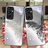 Metallic Butterfly Für Samsung Galaxy A15 5G 54 4G 51 50 24 35 90 71 12 51 53 52S 80 22 34 Schwarz Gehärtetes Glas Handyhülle