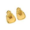 Light luxury earrings temperament niche design feeling maple leaf earrings titanium steel plated 11k gold Internet celebrity electroplated earrings
