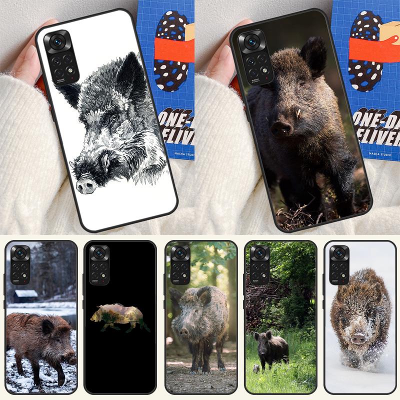 Wild Boar Pig Brown Case For Xiaomi Redmi Note 13 14 9 10 11 12 Pro 10S 11S 12S Cover For Redmi 13C 10C 12C 14C