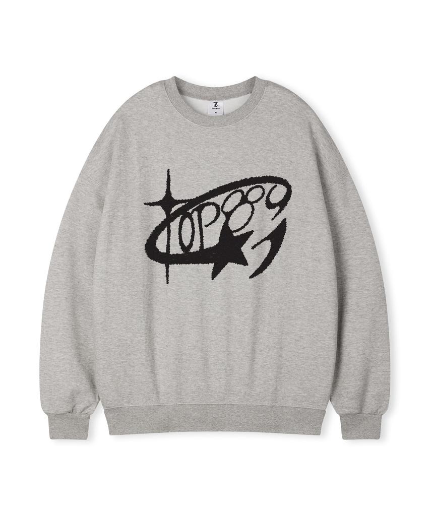 TOPBOY Round Star Oversized Printed Sweatshirt