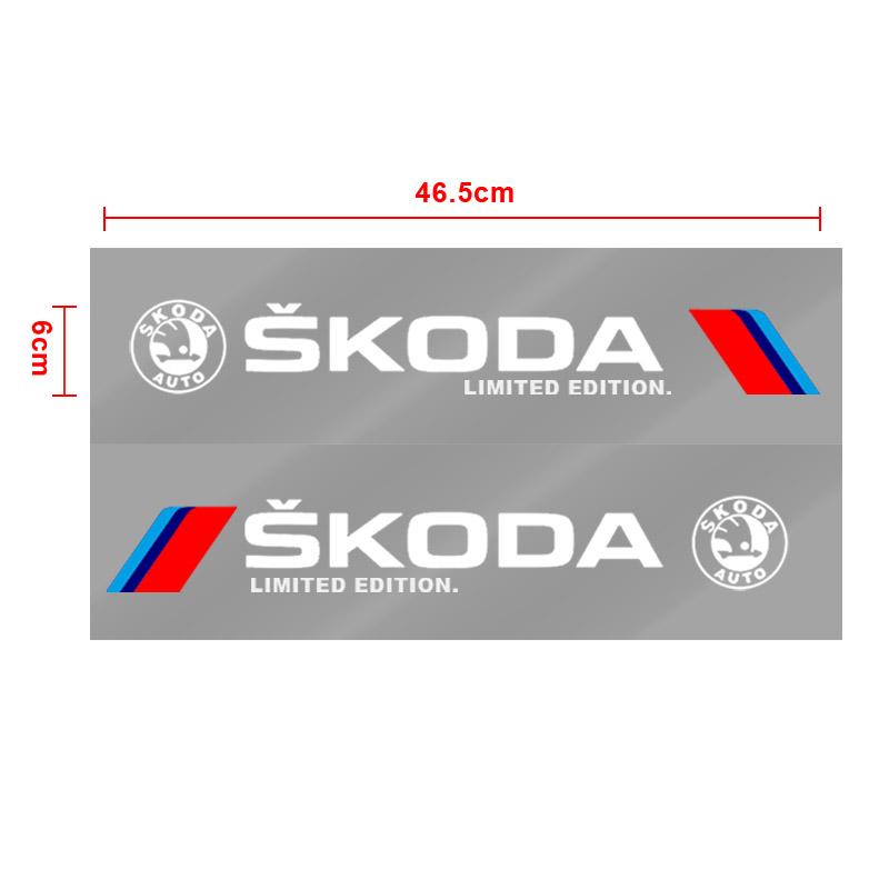 2pcs Car 3D Stickers Auto Side Body Sports Sticker Decals Car Accessories For Skoda Octavia Superb Rapid Kodiaq Karoq Fabia Kamiq Roomster Citigo