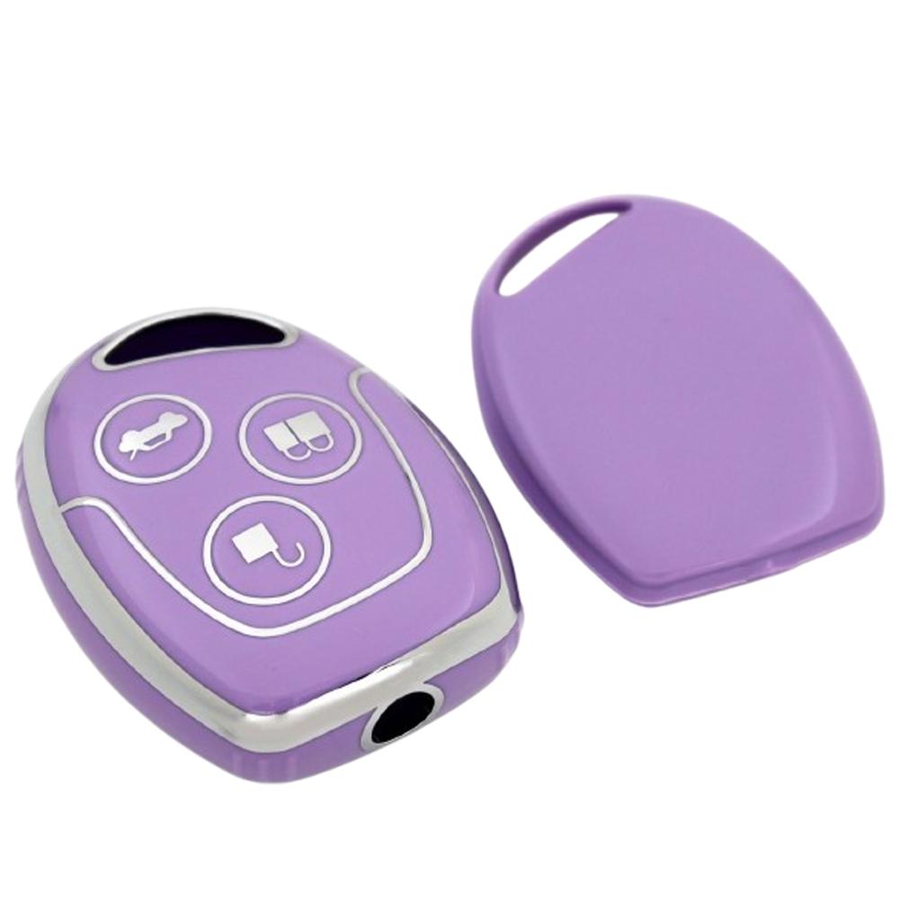 TPU autosleutelhouder voor Ford MONDEO FIESTA FOCUS C-MAX S-MAX TRANSIT KA GALAXY met 3 knoppen.