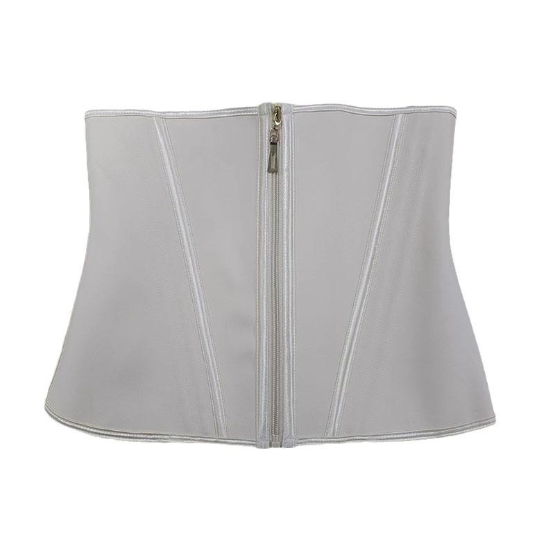 Enhanced 4-Row Hook & Eye Zipper Waist Trainer with 15 Steel Bones - Latex Yoga Fitness Abdominal Binder