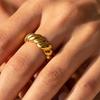 Adjustable Stainless Steel Twisted Open Ring - Niche Design