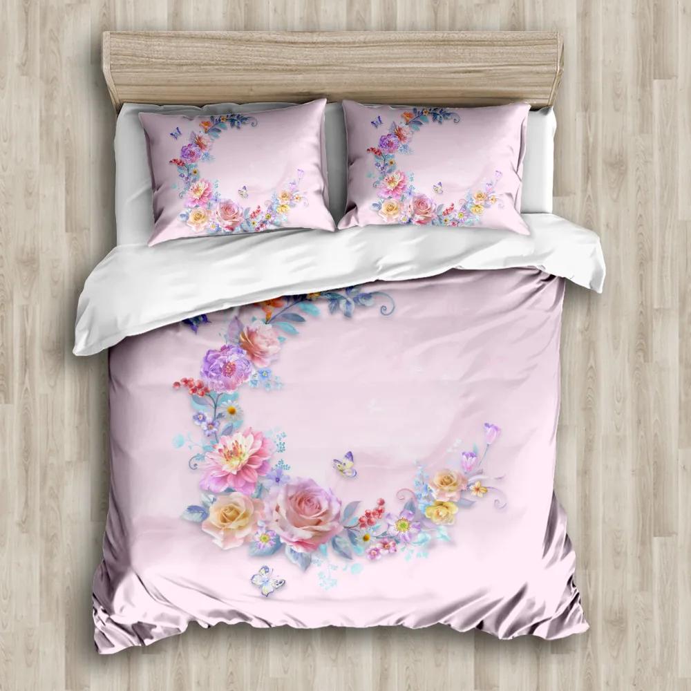 Flower Duvet Cover Botanical Leaves Reversible Floral Colorful Bedding Set Natural Plant Double Queen King Polyester Qulit Cover