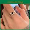 Heart Black Classy Copper Ring For Women Modern Adjustable Design For Everyday Wear