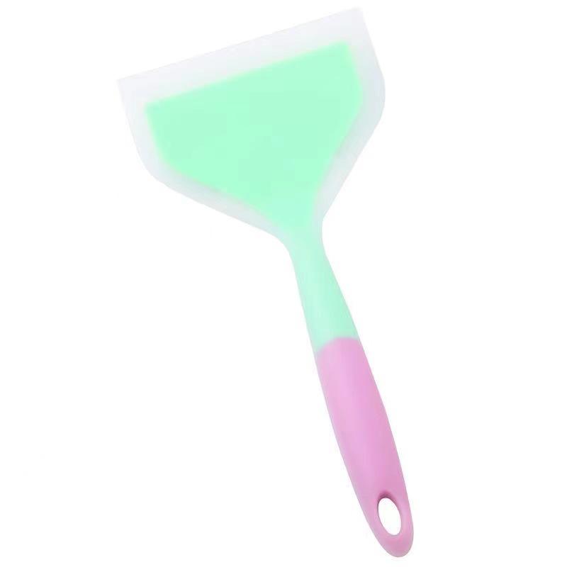 Semi-Transparent Tamagoyaki Silicone Spatula - Two-Tone Wide Mouth Frying Utensil