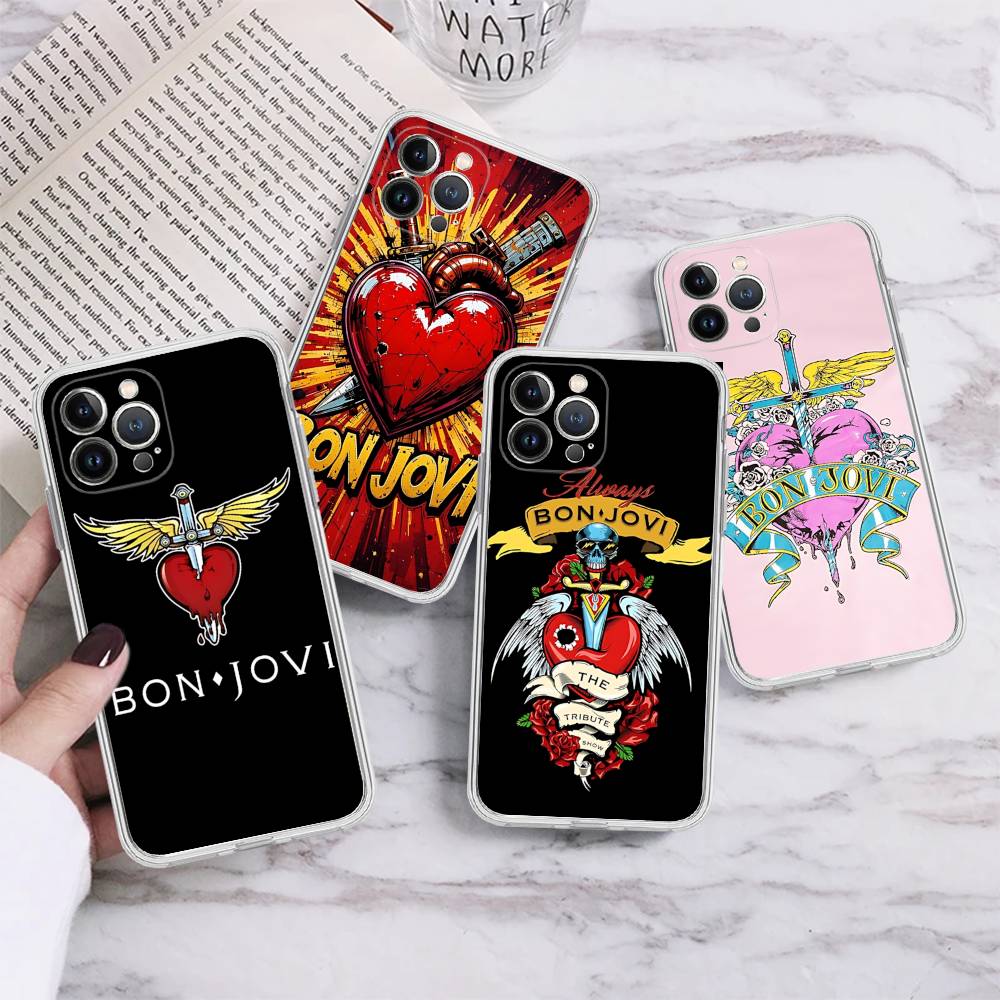 Rock Band B-Bon Classic J-JoviS For IPhone 17 16 15 14 13 12 11 Pro Max Plus Mini Funda For Transparent Cover
